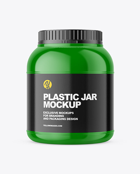 Glossy Protein Jar Mockup PSD #2