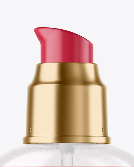 Clear Liquid Soap Bottle with Pump Mockup PSD #1