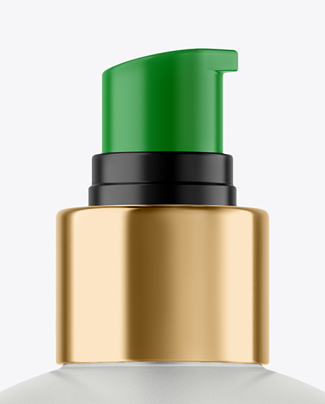 Frosted Liquid Soap Bottle with Pump Mockup PSD #1