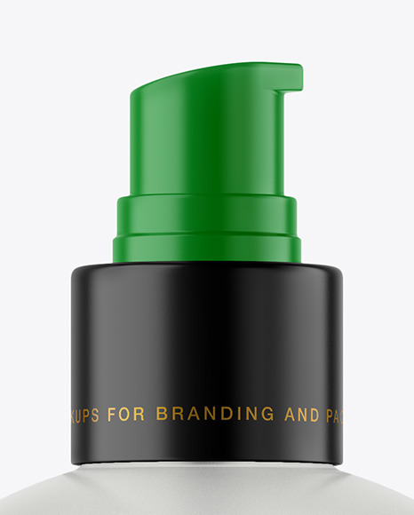 Frosted Liquid Soap Bottle with Pump Mockup PSD #7