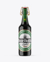 Green Glass Dark Beer Bottle Mockup