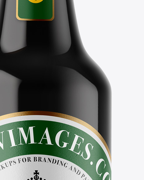 Download Green Glass Dark Beer Bottle Mockup In Bottle Mockups On Yellow Images Object Mockups