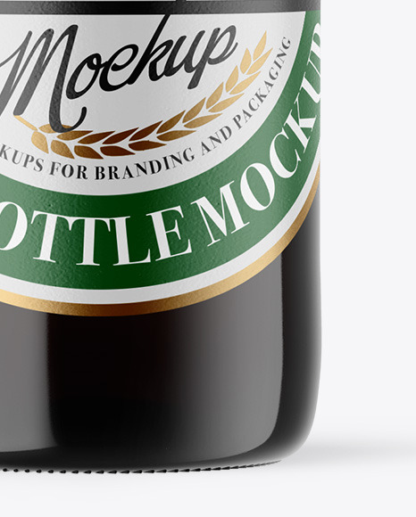 Amber Glass Bottle With Red Ale Mockup PSD #5