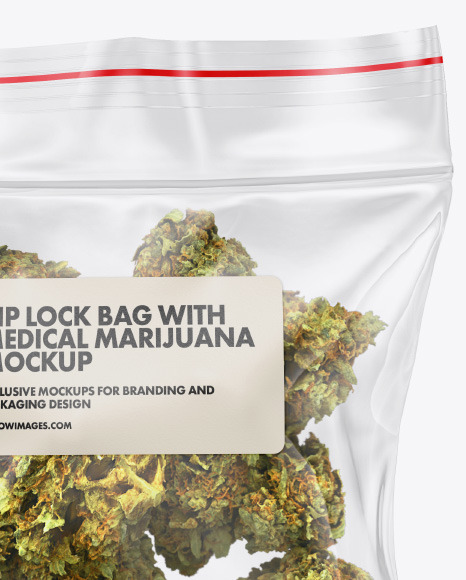 Medical Marijuana Bag Mockup in Bag & Sack Mockups on Yellow Images Object Mockups