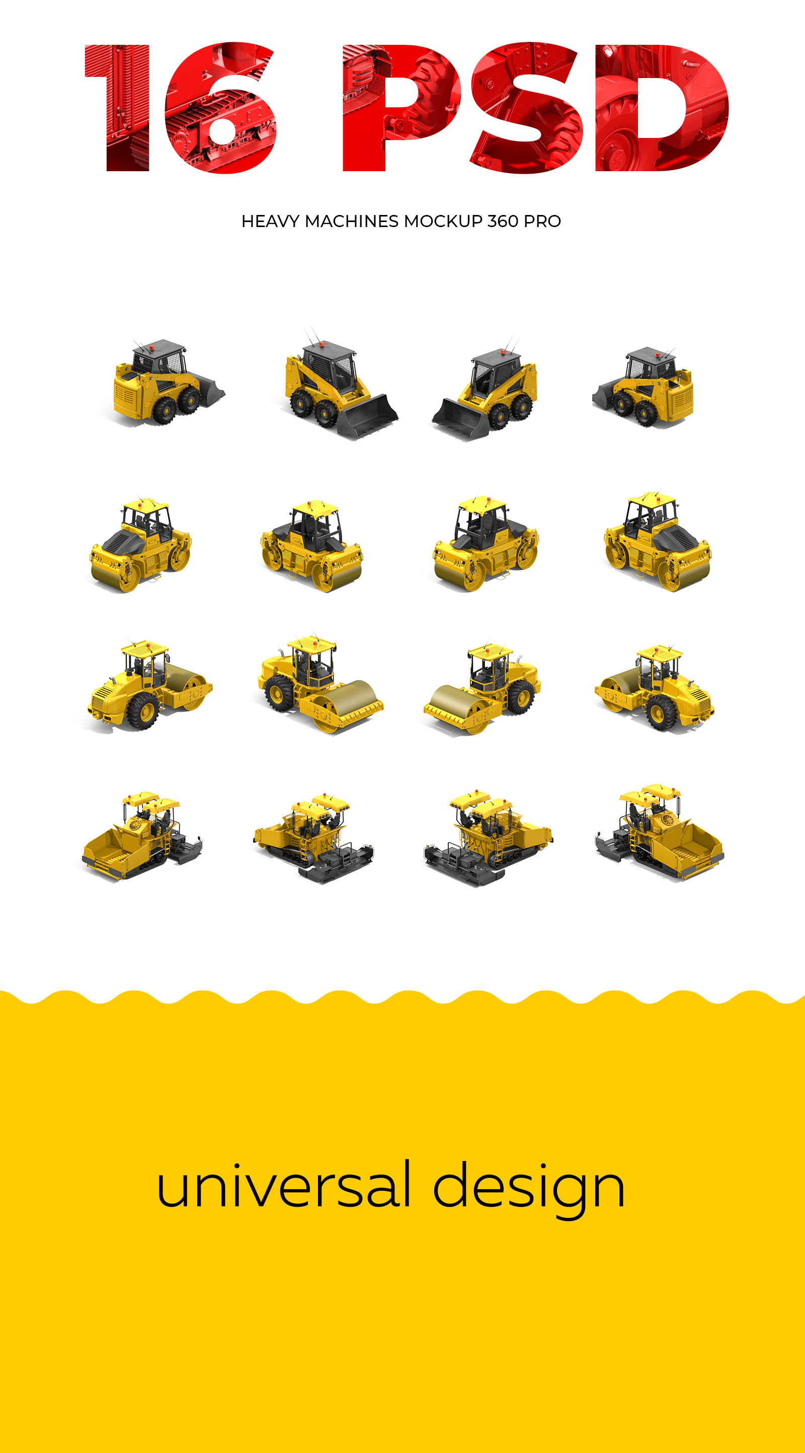 Download Psd Heavy Machines Mockup 360 Pro 05 In Design Elements On Yellow Images Creative Store