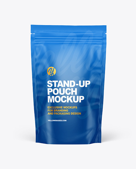 Download Matte Stand Up Pouch Mockup In Pouch Mockups On Yellow Images Object Mockups