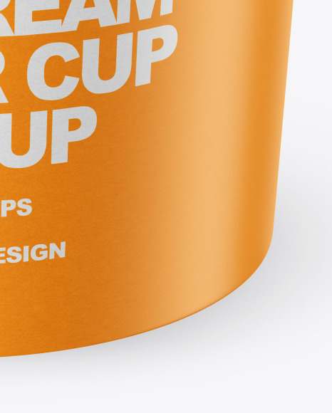 Ice Cream Paper Cup with Mango Sauce Mockup PSD #1