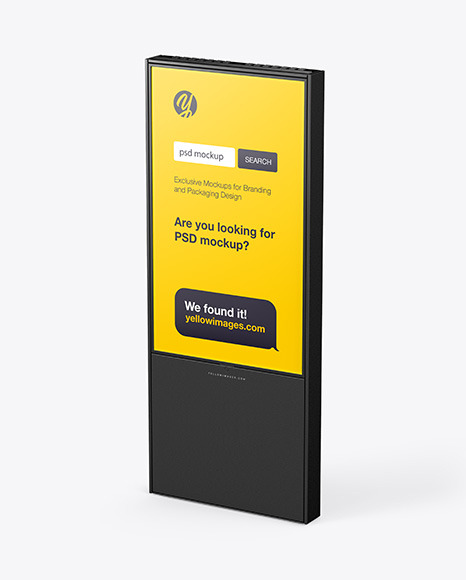 Download Digital Display Stand Mockup In Indoor Advertising Mockups On Yellow Images Object Mockups Yellowimages Mockups