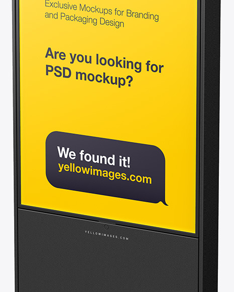 Download Digital Display Stand Mockup In Indoor Advertising Mockups On Yellow Images Object Mockups PSD Mockup Templates