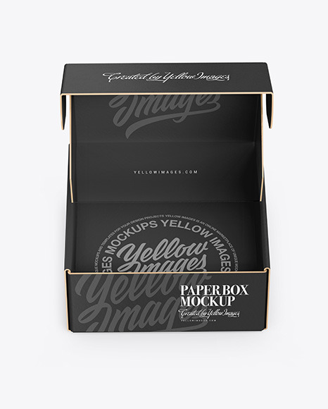 Download Opened Paper Box Mockup In Box Mockups On Yellow Images Object Mockups