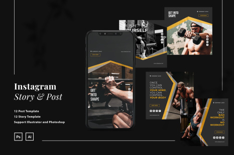 Sport Instagram Ads Post and Story Template
