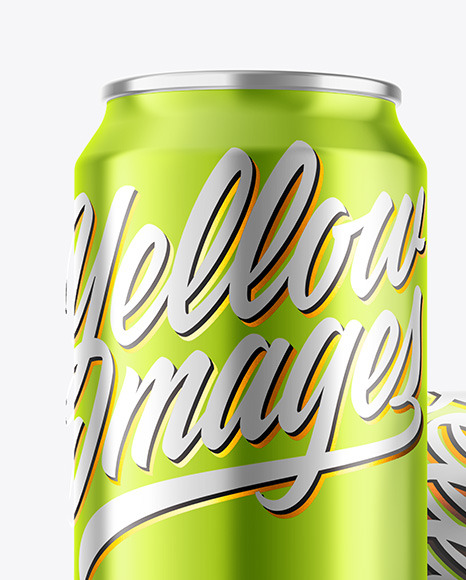 Glossy Metallic Drink Cans Mockup PSD #1