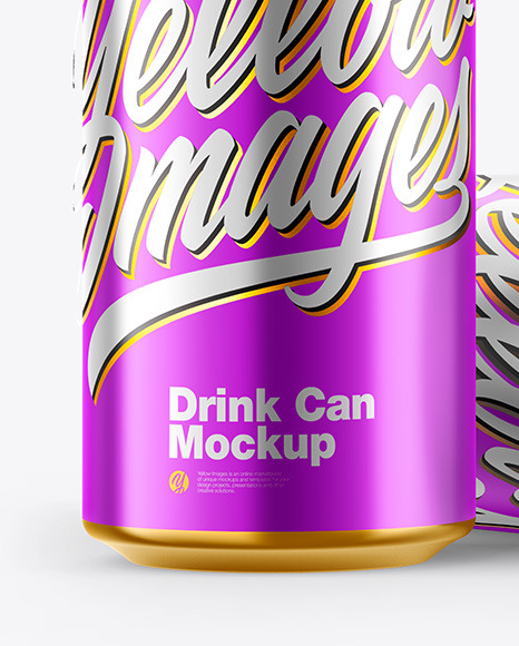 Glossy Metallic Drink Cans Mockup PSD #5