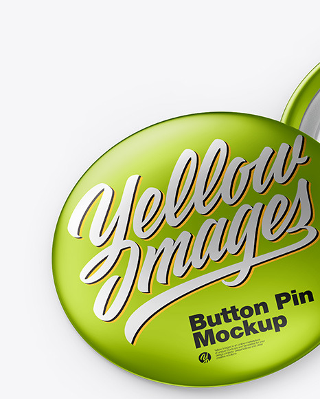 Two Metallic Button Pins Mockup PSD #1