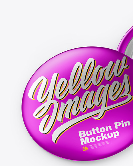 Two Metallic Button Pins Mockup PSD #7