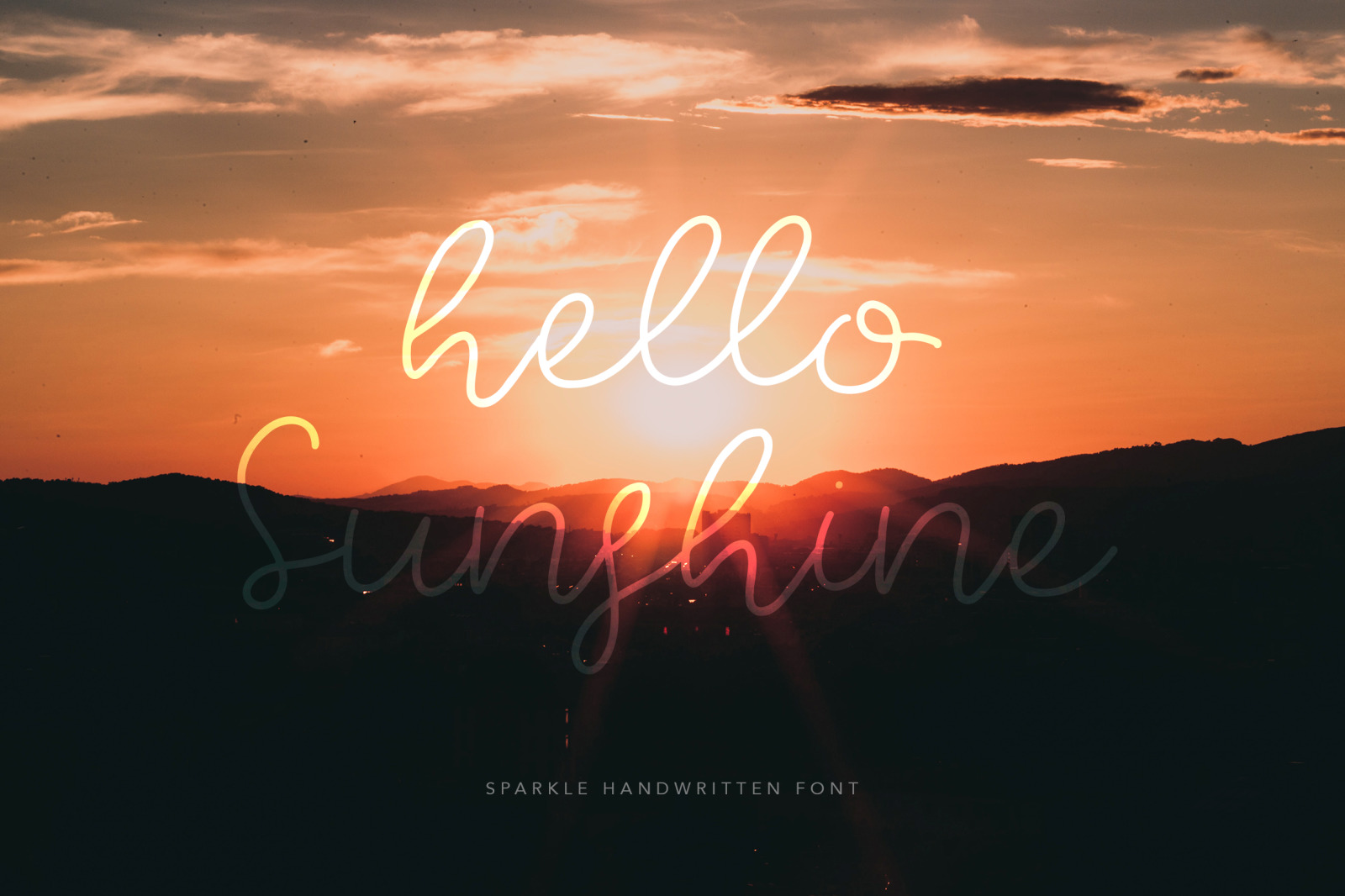 Sparkle Stylish Handwritten Font on Yellow Images Creative Store