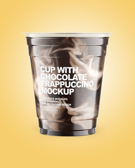 Download Cup With Chocolate Frappuccino Mockup in Cup & Bowl Mockups on Yellow Images Object Mockups