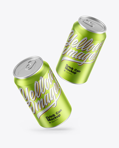 Download Matte Metallic Drink Cans Mockup In Can Mockups On Yellow Images Object Mockups