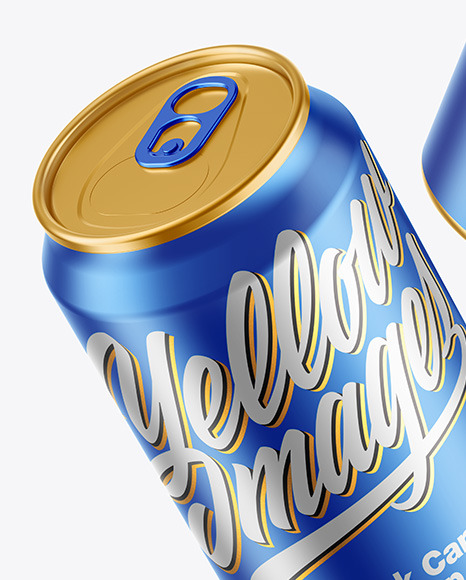 Matte Metallic Drink Cans Mockup PSD #5