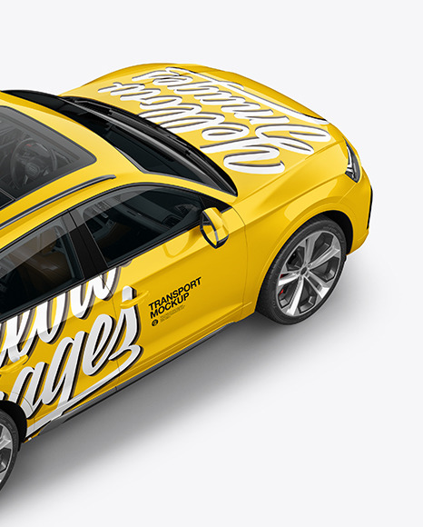 Crossover SUV Mockup – HalfSide View (High-Angle Shot)