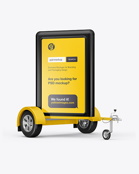 Download Mobile Adverstising Board Mockups In Outdoor Advertising Mockups On Yellow Images Object Mockups PSD Mockup Templates