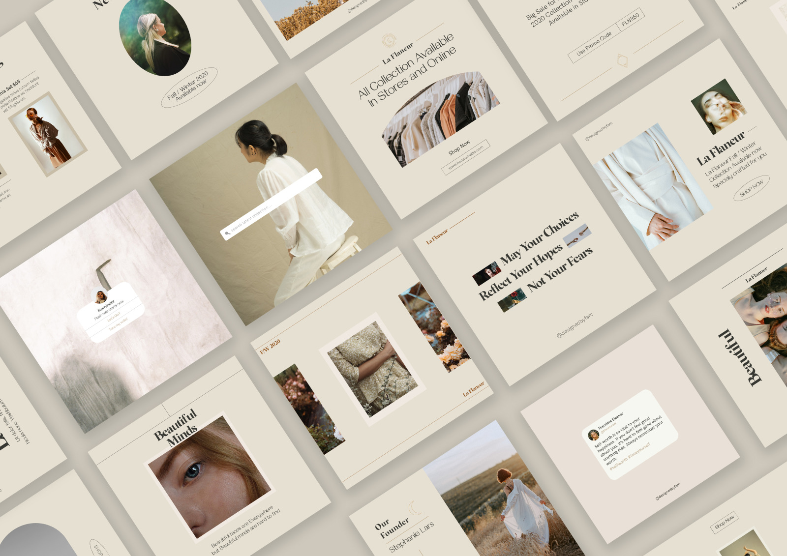 Stephanie PSD Instagram Template on Yellow Images Creative Store