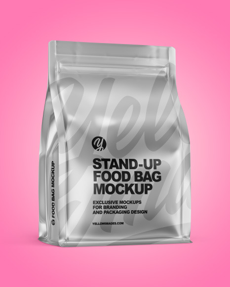 Metallic Food Bag Mockup In Bag Sack Mockups On Yellow Images Object Mockups