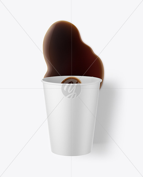 Paper Coffee Cup w  Spilled Coffee Mockup PSD #1