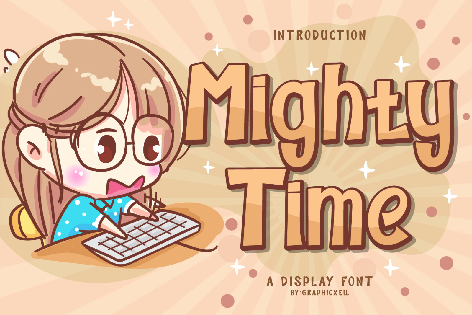 Mighty Time Font In Fonts On Yellow Images Creative Store