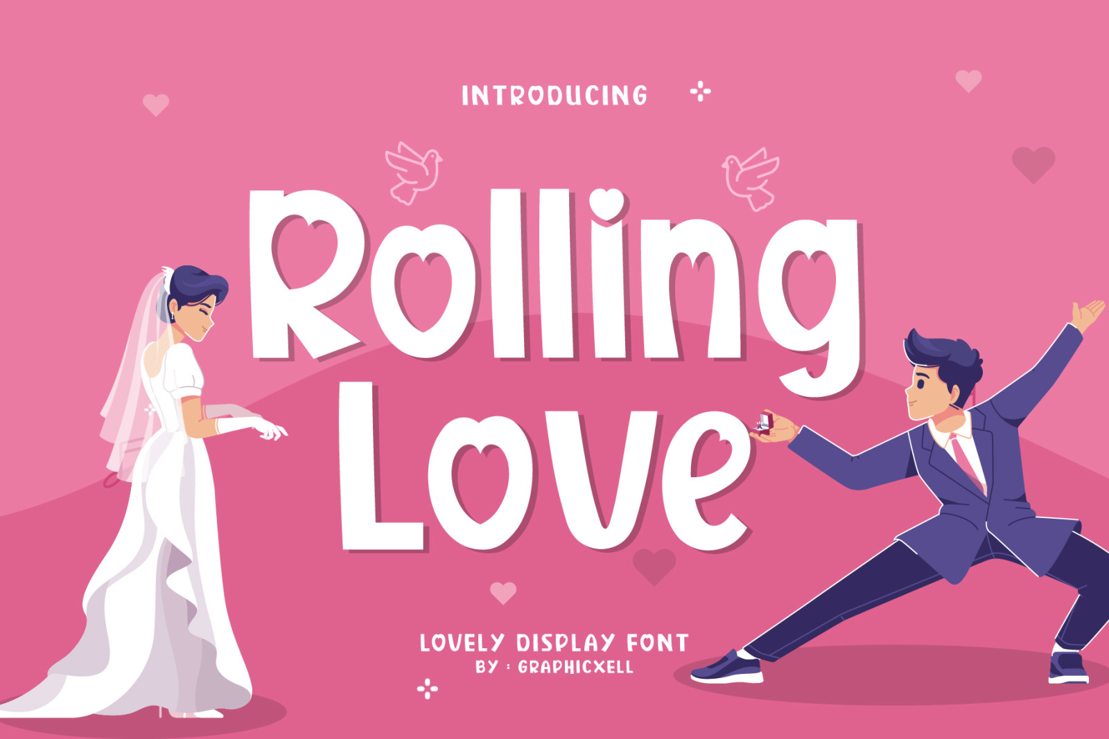 Rolling Love Font In Fonts On Yellow Images Creative Store