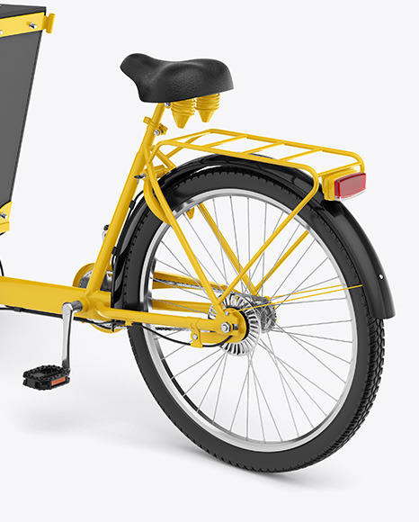 Download Cargo Bike Mockup Back Left Half Side View In Vehicle Mockups On Yellow Images Object Mockups PSD Mockup Templates