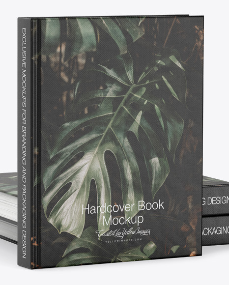 Hardcover Books w  Fabric Cover Mockup PSD #2