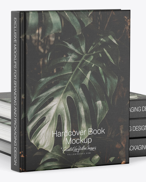 Hardcover Books w  Fabric Cover Mockup PSD #3