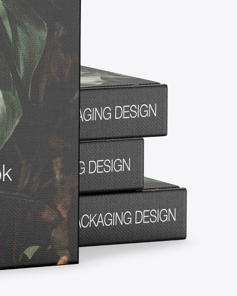 Hardcover Books w  Fabric Cover Mockup PSD #4