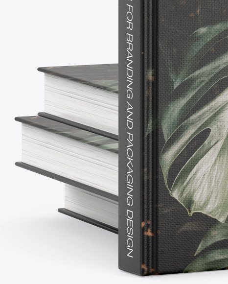 Hardcover Books w  Fabric Cover Mockup PSD #5