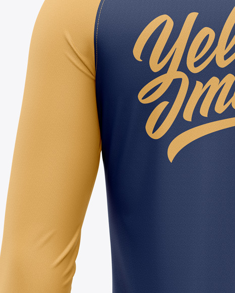 Men s Raglan Long Sleeve T Shirt Mockup   Back View PSD #1
