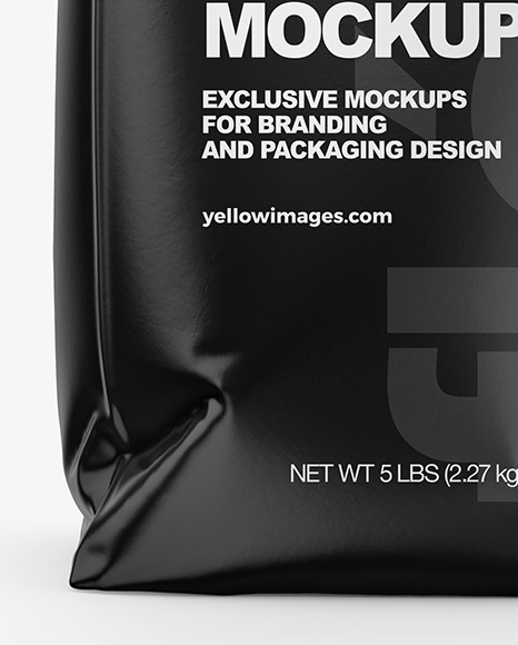 Download Glossy Paper Flour Bag Mockup In Bag Sack Mockups On Yellow Images Object Mockups PSD Mockup Templates