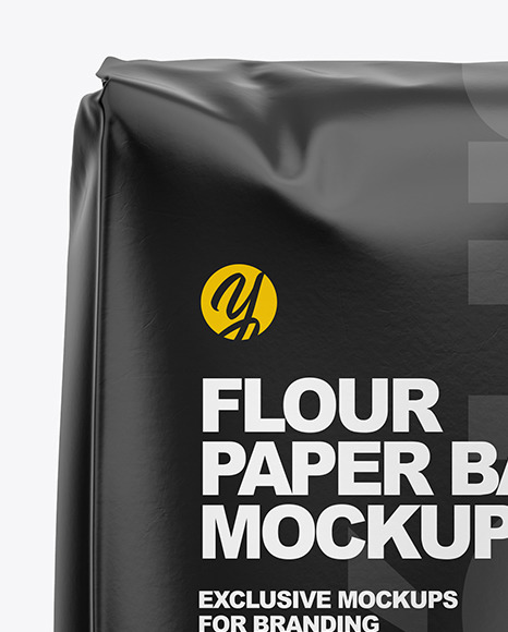 Download Glossy Paper Flour Bag Mockup In Bag Sack Mockups On Yellow Images Object Mockups