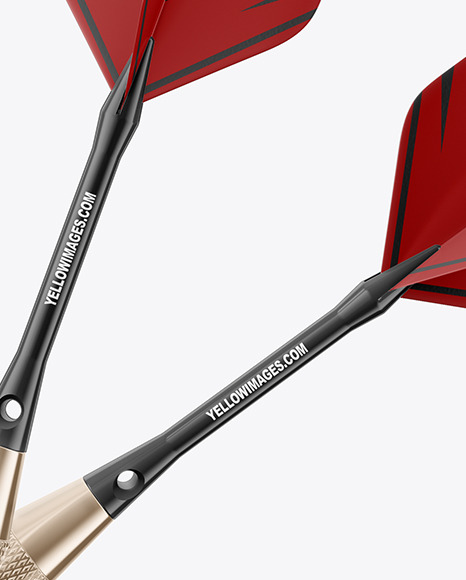 Two Glossy Darts Mockup PSD #2