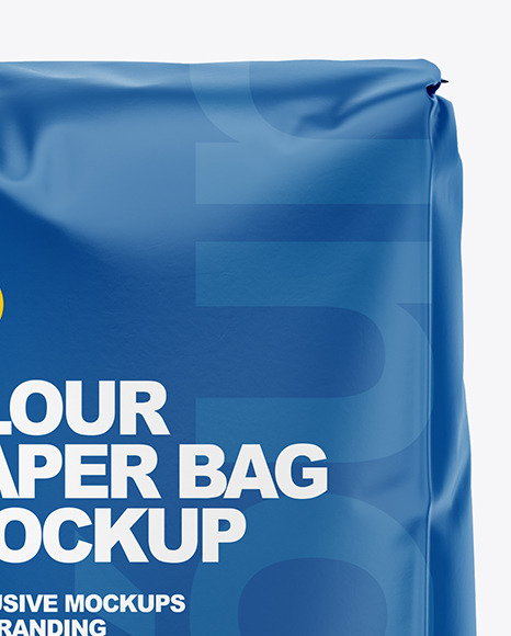 Download Matte Paper Flour Bag Mockup In Bag Sack Mockups On Yellow Images Object Mockups