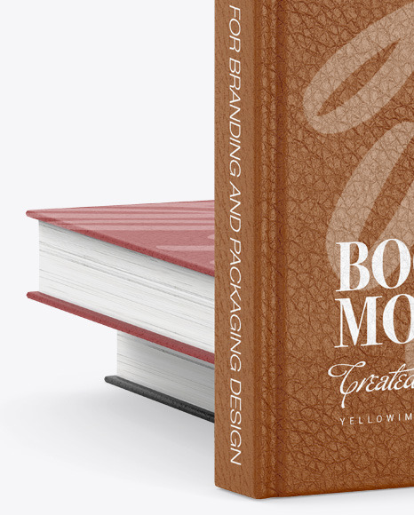 Download Hardcover Book W Leather Cover Mockup In Stationery Mockups On Yellow Images Object Mockups PSD Mockup Templates