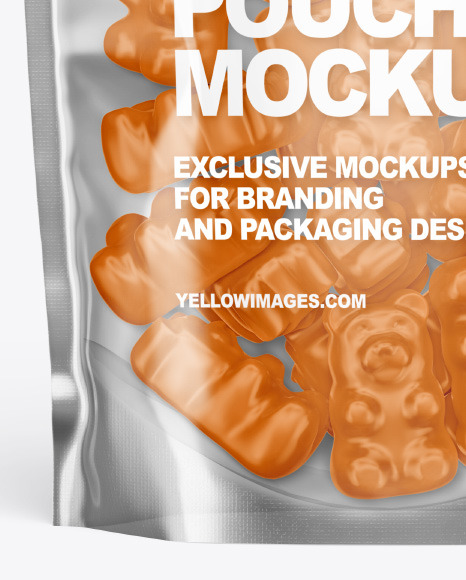 Download Stand Up Pouch With Gummies Mockup In Pouch Mockups On Yellow Images Object Mockups Yellowimages Mockups