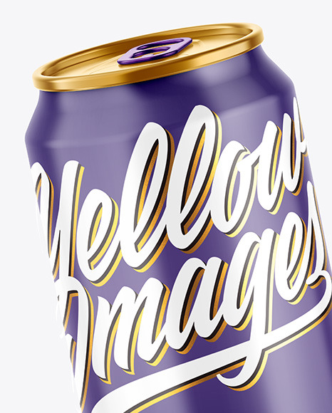 Metallic Drink Can w  Glossy Finish Mockup PSD #1