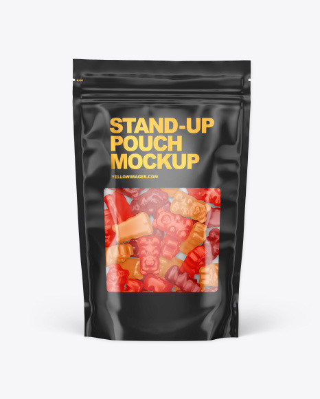 Stand up Pouch with Gummies Mockup PSD #2