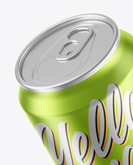 Matte Metallic Drink Can Mockup PSD #1