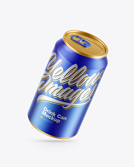 Matte Metallic Drink Can Mockup PSD #2