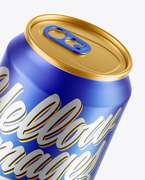 Matte Metallic Drink Can Mockup PSD #7