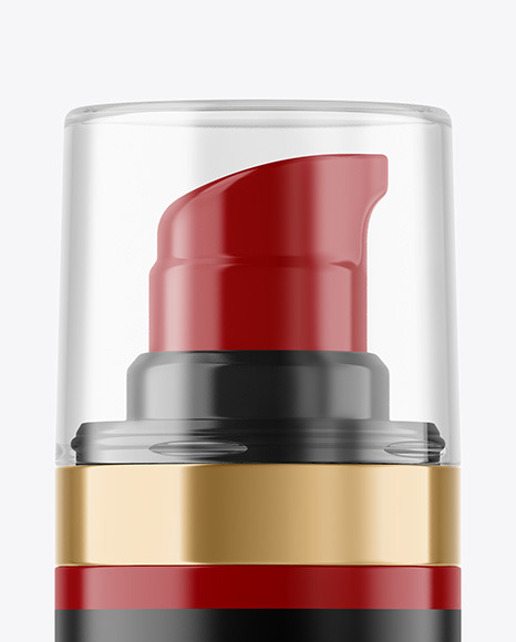 Glossy Cosmetic Bottle with Pump Mockup PSD #2