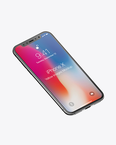 Apple Iphone X Mockup In Device Mockups On Yellow Images Object Mockups