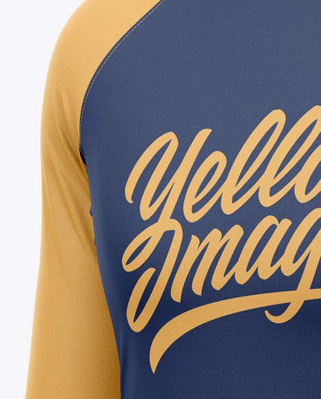 Men S Raglan Long Sleeve T Shirt Mockup Half Side View In Apparel Mockups On Yellow Images Object Mockups